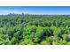 An aerial view showcases lush green treetops and the Atlanta skyline at 770 Wellesley Nw Dr, Atlanta, GA 30305