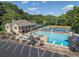 Aerial view of community pool, clubhouse, tennis courts, and lounge area at 1435 Withmere Ln, Atlanta, GA 30338
