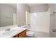 Bathroom features a single vanity and shower-tub combination at 4812 Browns Mill Ferry Rd, Lithonia, GA 30038