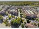 Extensive aerial view of neighborhood featuring townhomes, shopping, and commercial buildings at 2172 Peach Se Ln, Smyrna, GA 30080