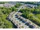 Aerial view of the neighborhood showcasing houses nestled among trees and green spaces at 3204 Ivy Farm Path, Buford, GA 30519