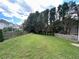 Expansive backyard with a well-maintained lawn and a sturdy wooden fence at 525 Dunagan Dr, Lawrenceville, GA 30045