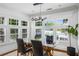 Bright dining area featuring large windows, a glass table with modern lighting, and shutter blinds at 653 N Highland Ne Ave # 3, Atlanta, GA 30306