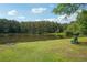 Scenic pond view with lush greenery and a relaxing bench at 1010 Capella Creek Way, Grayson, GA 30017