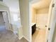 Bathroom featuring a shower and tub combination plus dark cabinets at 2378 Misty Ivy Ct, Buford, GA 30519