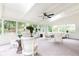 Bright sunroom with skylights, walls of windows, neutral decor, and ceiling fan at 2730 Burtz Dr, Marietta, GA 30068