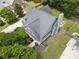 This overhead view shows the roof line, chimney, and landscaping at 330 Bay Grove Rd, Loganville, GA 30052