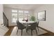 Dining room with marble table, gray chairs, and view from the window at 6790 Encore Blvd, Sandy Springs, GA 30328