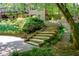 Charming home exterior featuring a wooden staircase, natural landscaping, and a welcoming ambiance at 1760 Little Willeo Rd, Marietta, GA 30068
