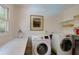 Well-lit laundry room featuring modern appliances and storage shelves at 1760 Little Willeo Rd, Marietta, GA 30068