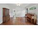 Living room featuring hardwood floors and charming architectural details at 1841 Thompson Ave, Atlanta, GA 30344