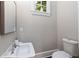 Powder room features a pedestal sink, and a window at 580 Cliftwood Ct, Sandy Springs, GA 30328
