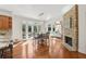 Breakfast area with stone fireplace and access to the outdoor patio at 1240 Bridgewater Walk, Snellville, GA 30078