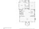 First floor layout of living room, kitchen, bedrooms, bathroom, fireplace and entry foyer at 1059 Woodland Ave, Atlanta, GA 30316