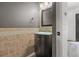Powder room with stylish vessel sink and modern fixtures at 4331 Volnay Ne Ct, Marietta, GA 30066