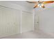 This bright bedroom features built-in closets at 4331 Volnay Ne Ct, Marietta, GA 30066