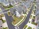 Charming street view showcasing new construction homes, well-maintained lawns and landscaped sidewalks at 1010 Fendley St, Woodstock, GA 30188