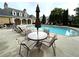 A refreshing community pool features lounge chairs and umbrellas, providing a perfect outdoor retreat at 2595 Grapevine Cir, Cumming, GA 30041