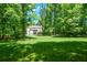 Well-maintained backyard featuring lush lawn and mature trees at 3295 Waters Ml, Alpharetta, GA 30022