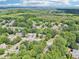 Aerial shot of housing community featuring verdant tree coverage and charming street views at 1712 Grist Mill Dr, Marietta, GA 30062