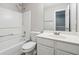 Clean bathroom featuring a vanity, and a tub and shower combination at 9165 Nesbit Ferry Rd # 9, Alpharetta, GA 30022