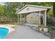 Pool house and well maintained patio at 19 Margrit Ct, Stockbridge, GA 30281