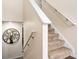 Carpeted stairs with white handrails lead to the upper level at 35 Kendall Ln, Covington, GA 30014