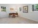Bedroom with neutral carpet, natural light, and desk with chair at 3521 Eaglerock Dr, Atlanta, GA 30340