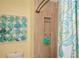 Bathroom with shower and decorative shower curtain at 725 Heathland Dr, Roswell, GA 30075