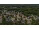 Aerial view of a neighborhood with tree-lined streets and well-maintained homes at 2023 Arbor Springs Way, Buford, GA 30519