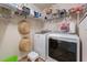 Functional laundry room with modern washer and dryer, shelving, and storage solutions at 1645 Horseshoe Creek Ln, Cumming, GA 30041