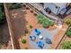 Birds-eye view of firepit and landscaping in the backyard of the home at 141 Alaina Rd, Canton, GA 30115