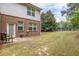 The backyard has a patio area, green grass and mature tree line around the perimeter at 2033 Millstream Holw, Conyers, GA 30012
