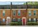 Charming townhome featuring a brick facade, trimmed windows, and a well-maintained front garden at 135 N North River Dr, Atlanta, GA 30350