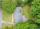 Aerial view of a single-story home with lush, mature landscaping, highlighting the property's setting at 4708 Tall Pines Nw Dr, Atlanta, GA 30327