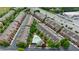 Aerial view of well-maintained townhomes with a pool and manicured landscaping at 359 Alderwood Ln, Atlanta, GA 30328