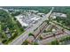 Aerial shot of the community, showcasing well-maintained townhomes near a busy street at 359 Alderwood Ln, Atlanta, GA 30328