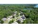 An aerial view of houses near a serene lake, surrounded by lush greenery at 3740 Duckcove Way, Cumming, GA 30041