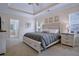 Serene bedroom with a neutral color scheme, tray ceiling, and large windows, creating a relaxing retreat at 492 Thorn Creek Way, Dallas, GA 30157