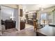 Cozy dining area adjacent to the kitchen, featuring a round table and sliding glass door at 161 Aaron Ct, Riverdale, GA 30274