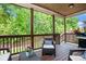 Relaxing covered deck with comfortable seating, ideal for enjoying the outdoor scenery at 6140 Stillwood Ln, Cumming, GA 30041