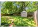 View of backyard with wooden fence and shed at 166 Martha Ave, Atlanta, GA 30317