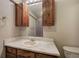 Bathroom has vanity, framed mirror and toilet at 191 White Oak Church Rd, Dallas, GA 30157