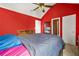 Bedroom featuring vaulted ceilings, carpet, and built in shelving at 160 Oak Manor Dr, Covington, GA 30016
