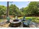 A beautiful backyard featuring a stone fire pit and seating for entertaining guests at 382 Lofton Nw Rd, Atlanta, GA 30309