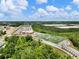 Aerial shot featuring school and sports fields, near commercial development and surrounded by green trees at 4905 Sterling Close, Buford, GA 30518