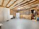 Unfinished basement features concrete walls, exposed ceiling joists, and painted floor at 4905 Sterling Close, Buford, GA 30518