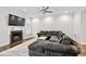Comfortable living room featuring a fireplace, and hardwood floors with a neutral color pallete at 505 Ansley Villa Dr, Atlanta, GA 30324