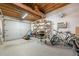 Spacious garage area with organized shelving, a ceiling fan, and plenty of room for storage at 2497 Edwards Nw Dr, Atlanta, GA 30318