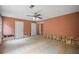 This is a living room in need of remodeling, including floor and baseboards at 4896 Muirwood Dr, Powder Springs, GA 30127